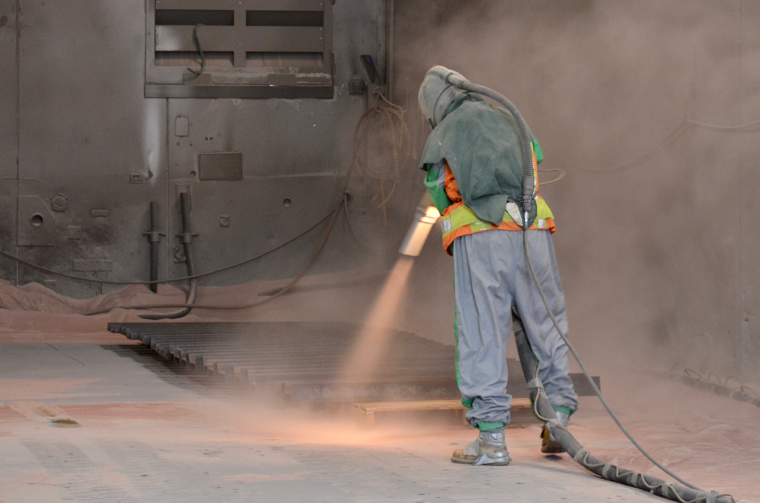 Our truck body Sandblasters clean any impurities or paint from steel for trucks.