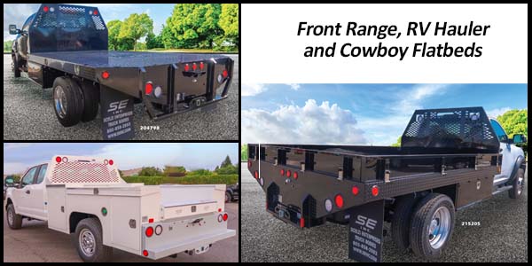 RV, Front Range, and Cowboy flatbed truck models 