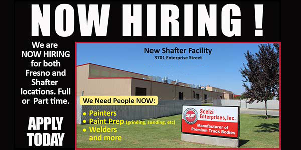 Scelzi is now hiring for the new facility in Shafter