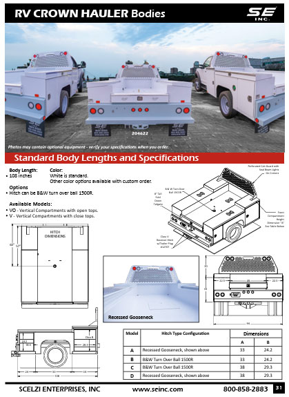 RV Crown Hauler Specs